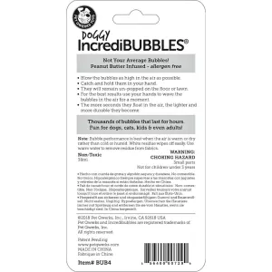 Pet Qwerks Doggy Peanut Butter IncrediBubbles back of packaging