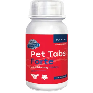 Pet Tabs Forte Advanced bottle with red label