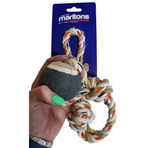 Marltons Double Rope Dog Toy With Tennis Ball size