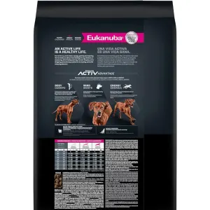 Eukanuba Adult Large Breed Dog Food back of packaging