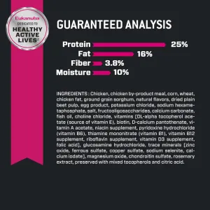 Eukanuba Adult Medium Breed Dog Food guaranteed analysis