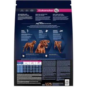 Eukanuba Senior Large Breed Dog Food back of packaging