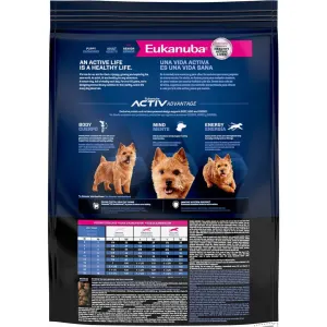 Eukanuba Senior Small Breed Dog Food back of packaging