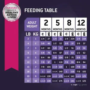 Eukanuba Small Breed Puppy Food feeding guidelines