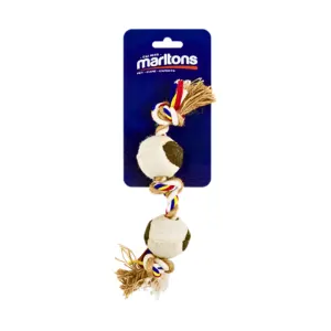 Marltons Rope Dog Toy With Two Mini Tennis Balls