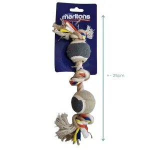Marltons Rope Dog Toy With Two Mini Tennis Balls size