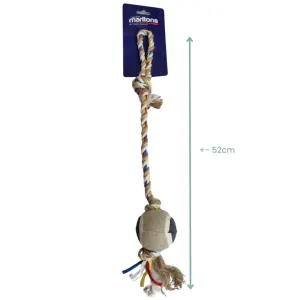 Marltons Long Rope Dog Toy With Tennis Ball size