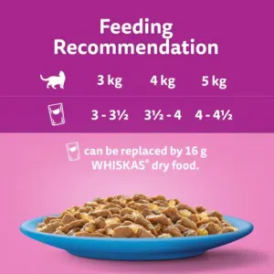 Whiskas Wet Adult Cat Food In Jelly - Fish Favourites feeding guide