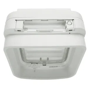 Sureflap Microchip Dualscan Cat Flap white option where you place batteries