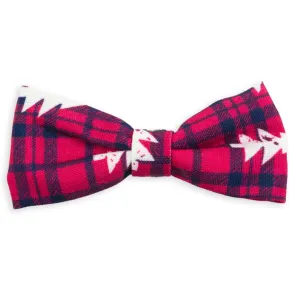 Plaid Bow Tie With Christmas Trees