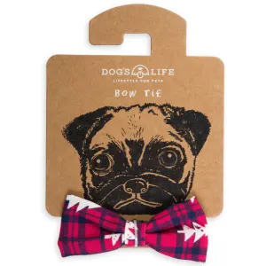 Plaid Bow Tie With Christmas Trees with carton packaging