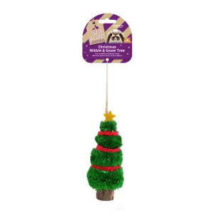Christmas Nibble & Gnaw Tree For Small Pets with packaging label