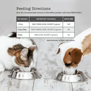 NutriFlex DentaMax Powder For Dogs and Cats feeding guide