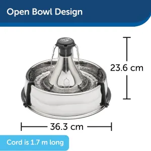 Drinkwell 360° Stainless Steel Pet Fountain – 3.8L size of fountain
