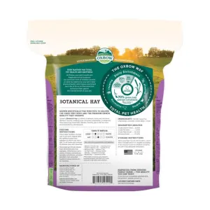 Botanical Grass Feeding Hay for Small Pets back of packaging