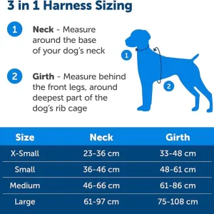 PetSafe® 3 in 1™ Harness and Car Restraint size chart