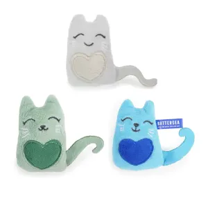 Battersea Catnip Toys For Cats green, grey and blue design