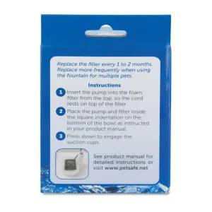 Replacement Foam Filter For 360 Fountains back of packaging