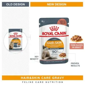 Royal Canin Hair & Skin Adult Wet Cat Food Pouch new
