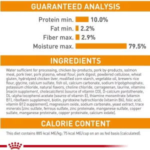 Royal Canin Hair & Skin Adult Wet Cat Food Pouch analytical constituents