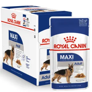 Navy blue and white Royal Canin Maxi Adult Wet Dog Food