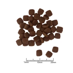Purina Pro Plan Small/Mini Breed Adult Dog Food pellets to scale