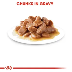 Royal Canin Sterilised Adult Wet Cat Food chunks in gravy