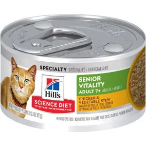 Hill's Adult 7+ Senior Vitality Wet Cat Food – Chicken & Veg Stew