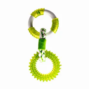 Marltons Canine Clean Dog Toys TPR/Nylon Bone With Dental Rope side view