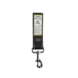 Black safety clip for dogs, compatible with rogs h-harness only, keeps dogs safe in the car