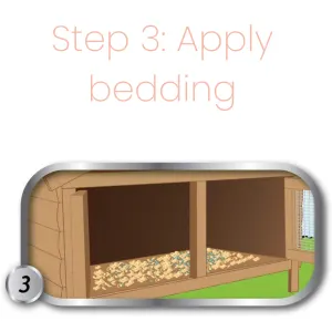 Simple Solution Cage & Hutch Freshener step three apply bedding
