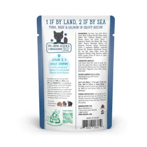 Weruva 1 If By Land 2 If By Sea Wet Cat Food back of packaging