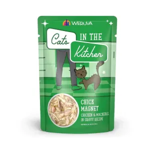 Green pouch of  Weruva Chick Magnet wet cat food