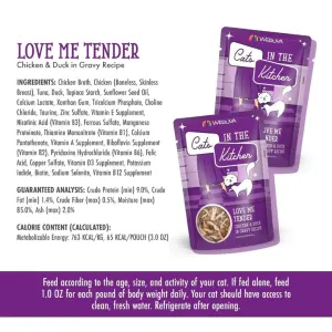 Weruva Love Me Tender Wet Cat Food analytical constituents