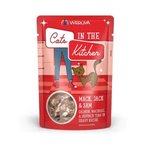 Red pouch of Weruva Mack, Jack &amp; Sam Wet Cat Food
