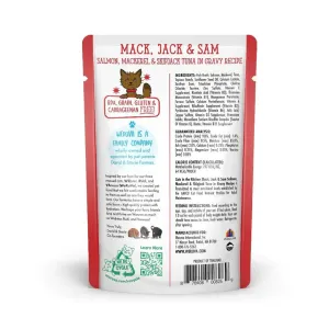Weruva Mack, Jack & Sam Wet Cat Food back of packaging