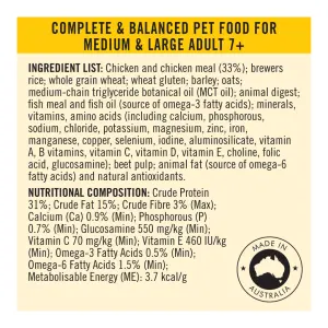 Purina Pro Plan Bright Mind Dry 7+ Dog Food Ingredients and Composition