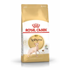 Gold & white bag of Sphynx Royal Canin cat food