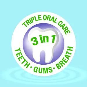 dental health icon with image of tooth 3-in-1 oral care