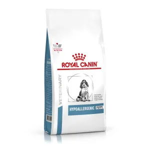 Blue & white bag of Royal Canin Hypoallergenic Puppy Food