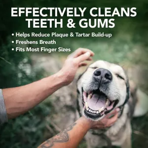 Vet's Best dental pad wipes benefits with dog image