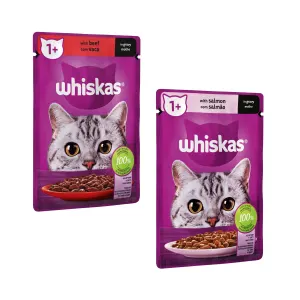 Whiskas salmon &amp; beef in gravy pouches