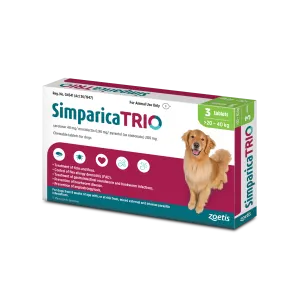 Green Simparica Trio with large breed dog image