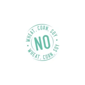 Turquoise coloured No wheat,soy and corn image