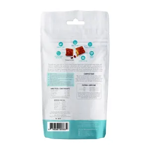back of pack reflecting ingredients, feeding guide etc
