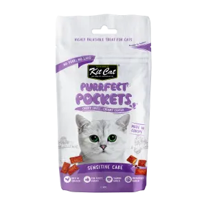 pack shot of the treats with a cat image and treats