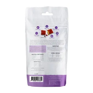 back of pack reflecting ingredients, feeding guide etc