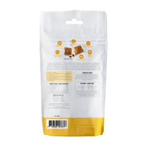 back of pack reflecting ingredients, feeding guide etc