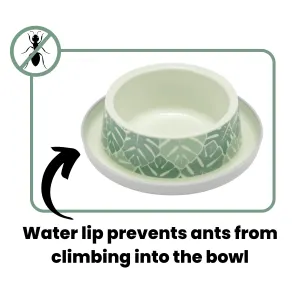anti-ant info, water lip prevents ants from climbing into bowl
