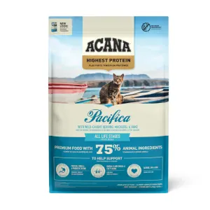 Turquoise bag of Acana Pacifica Cat food